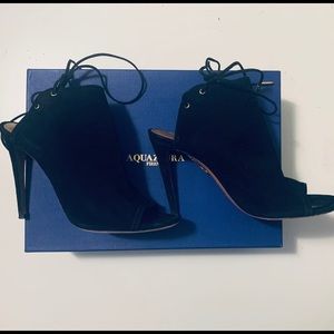 Aquazzura Black Suede Sexy Thing Shoe